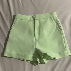 Endless Rose High-Waist Light Green Dress Shorts